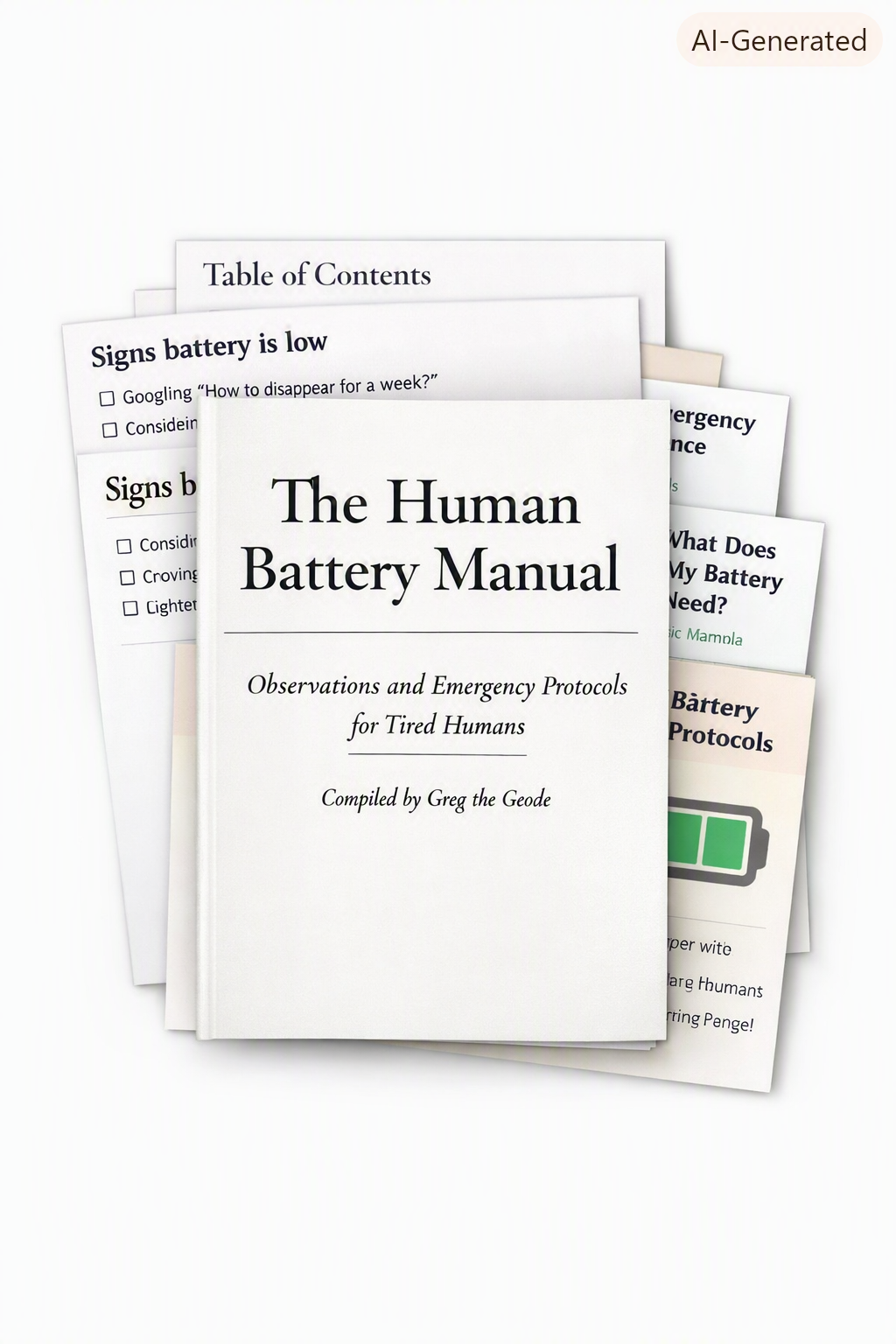 Greg's Human Battery Manual